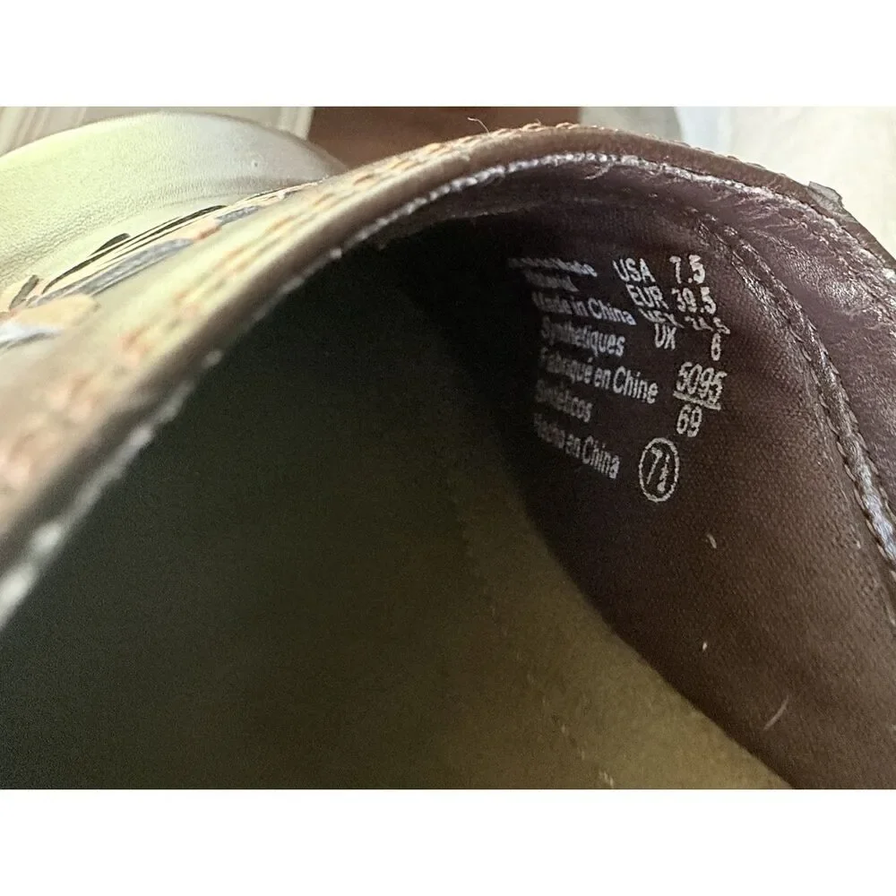 VTG Y2K Lower East Side Brown Faux Leather Chunky Clogs Sz 7.5 - Picture 5 of 8